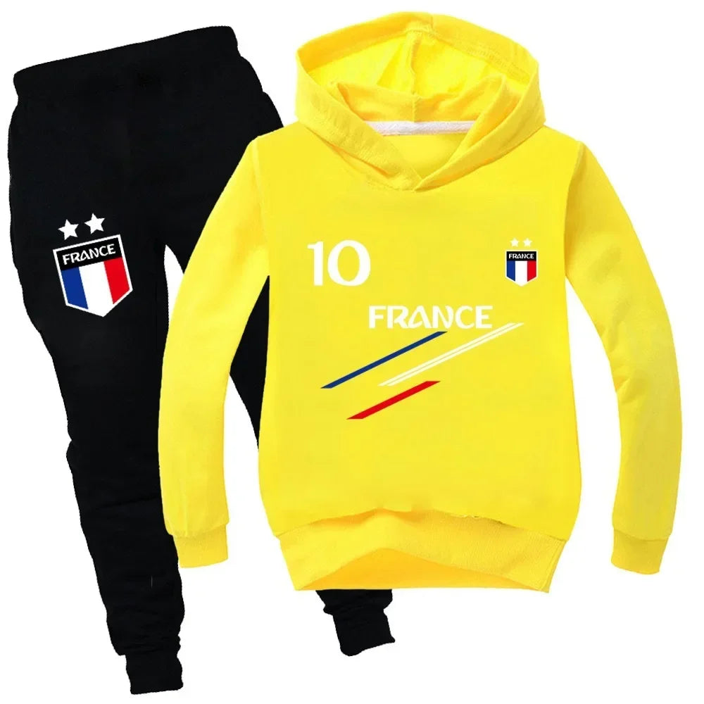 2025 Autumn New Kids Clothes Boys France Football 10 Tracksuit Tops Pants 2PCS Children Boy Spring Outfits Girls Sets 2-14 Years