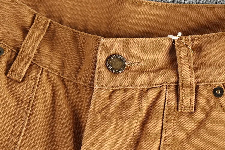 May Khaki heavy chunky overalls dyed blue striped straight trousers men's reproduction trend primary color pants