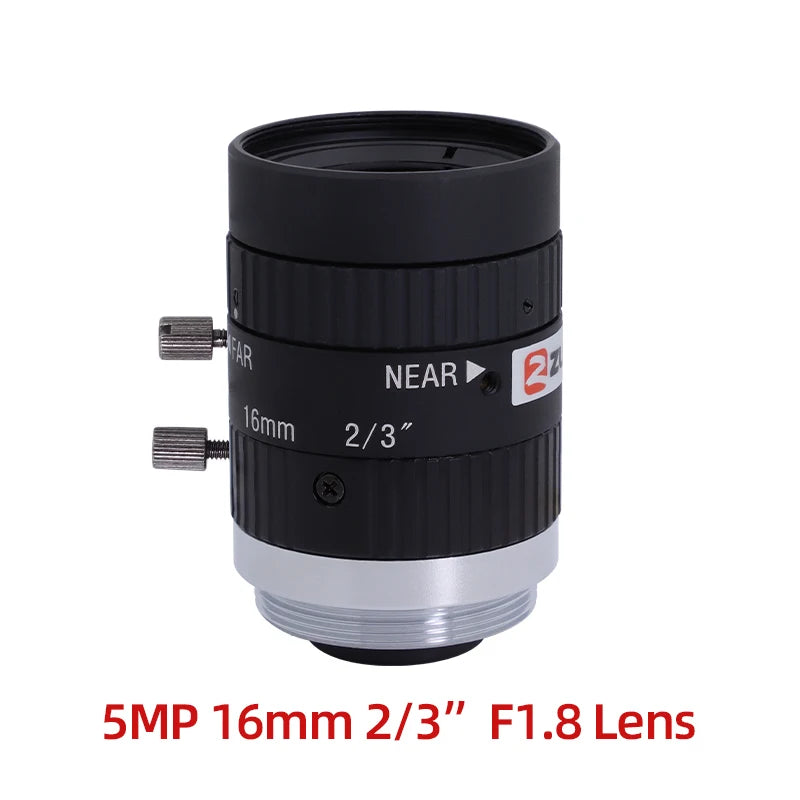 ZLKC 5MP C Mount 8mm 12mm 16mm 25mm 35mm 50mm Lens 2/3 Inch FA Machine Vision Industrial Camera Manual Iris Low Distortion F1.8