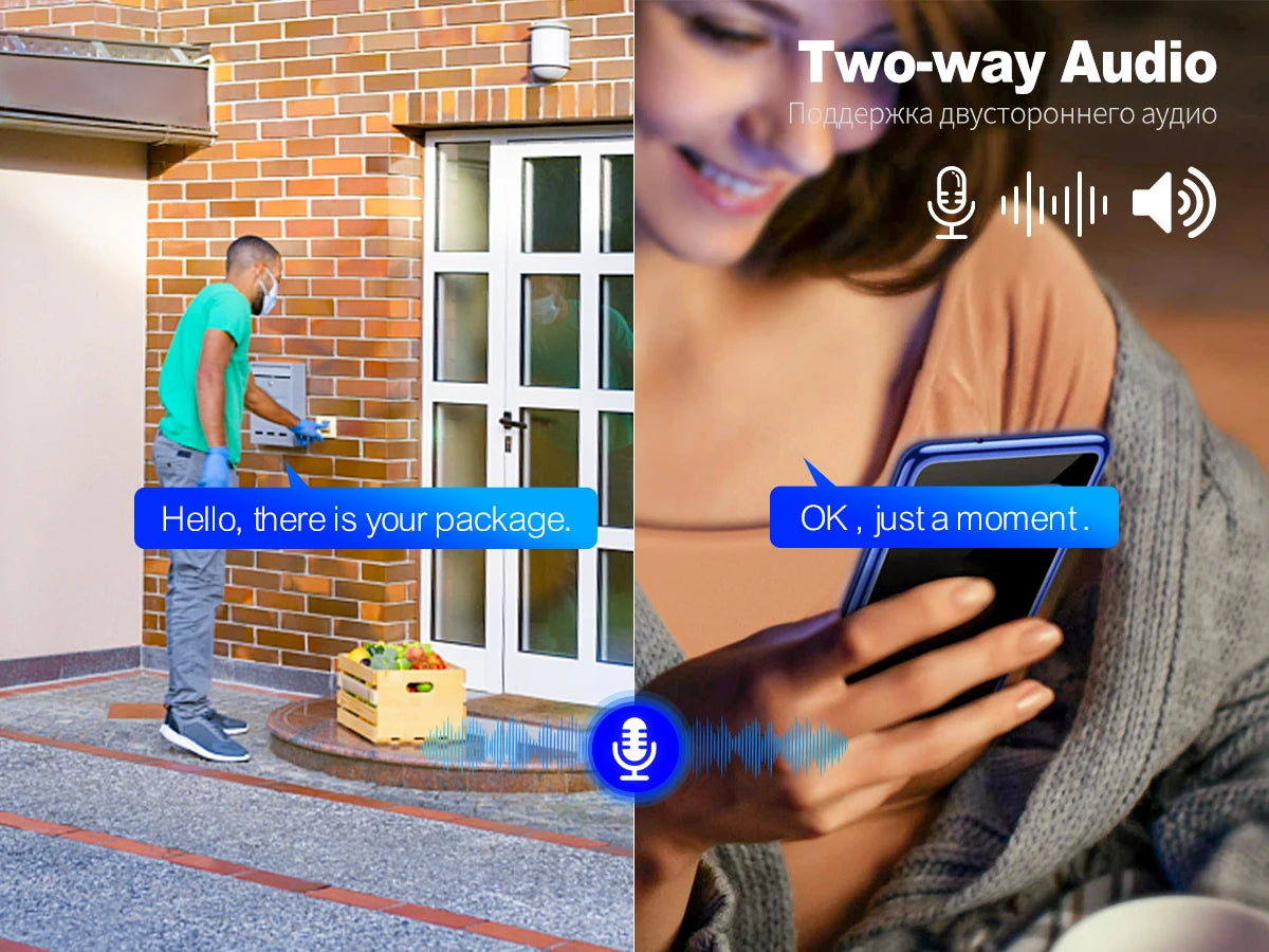 Techage HD 8MP POE IP Camera Outdoor Audio Dual Lens CCTV Video Smart AI Security Camera PTZ Security Surveillance System NVR