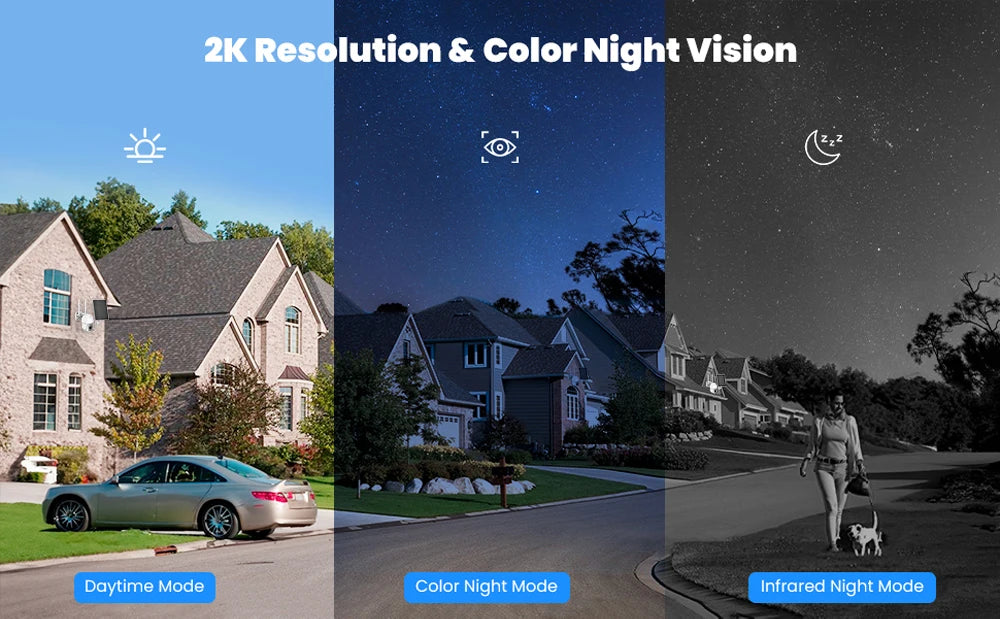 Tuya Smart Life APP 3MP WiFi Battery Solar Motion Tracking Site Patrol PIR Surveillance Security Outdoor PTZ Color Light Camera