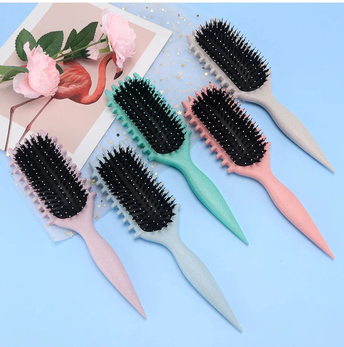 Salon Styling Curly Hair Styling Brush Curl Hair Brush for Combing and Shaping Men's and Women's Curls Reduce Pulling Tools