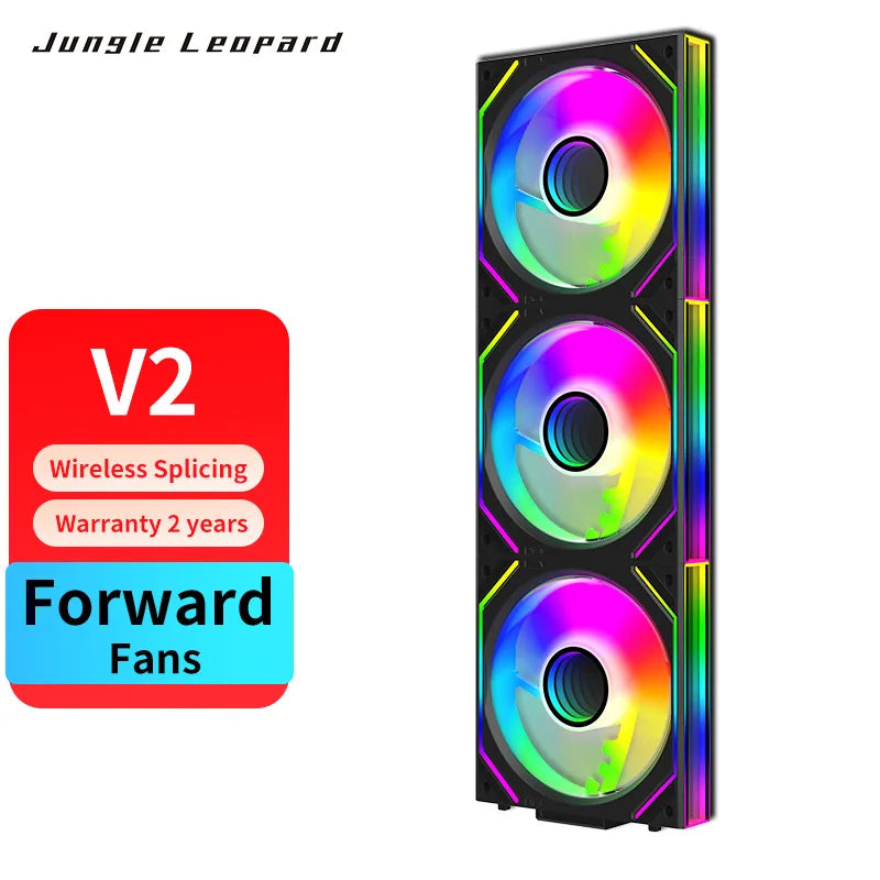 [Colorful Glowing Blade] Jungle Leopard Interstellar V2 ARGB Fan 120mm - Infinity Mirror, 5V3pin RGB, PWM Daisy Chain, Gaming PC
