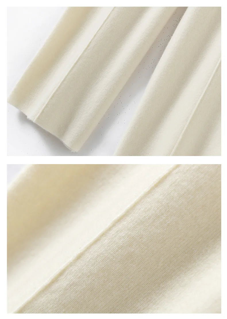 2023 New Autumn and Winter  Women Cashmere Fashion Pants Knitted Loose Cashmere Women Pants Women