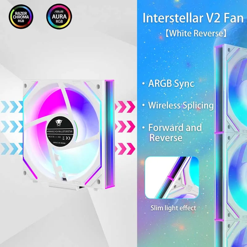 [Colorful Glowing Blade] Jungle Leopard Interstellar V2 ARGB Fan 120mm - Infinity Mirror, 5V3pin RGB, PWM Daisy Chain, Gaming PC