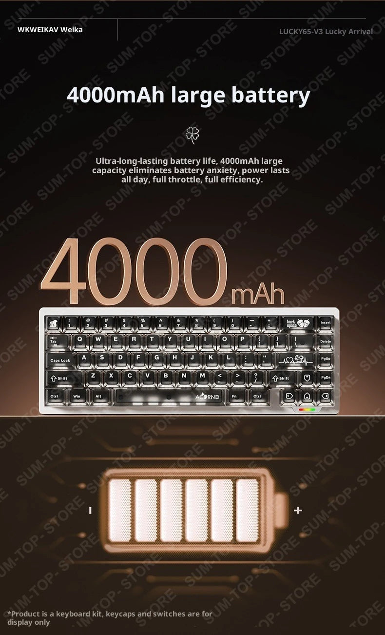 Weikav Lucky65 V3 Lucky65 V2 NUT65 Wireless Aluminum Mechanical Keyboard Kit 60% Bluetooth 2.4G Wired RGB Hotswap Gamer Keyboard