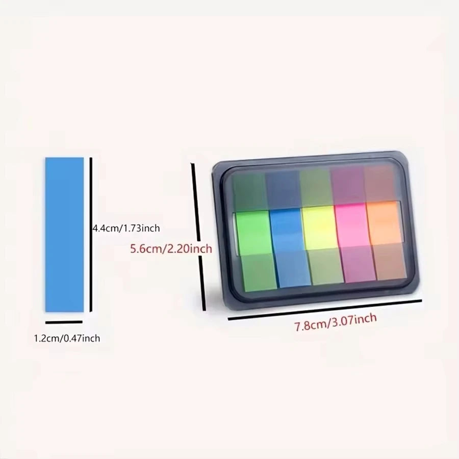 100 Sheets of Waterproof Colored Transparent Sticky Notes , Pads for Planner Home & Office School  Mini Self-Adhesive Post Note
