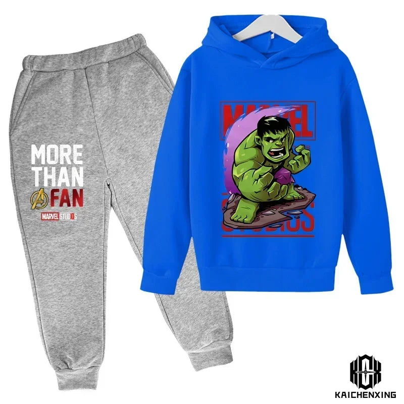 Hulk Hoodies Kids Tracksuits Boy Girl Spring autumn winter Sweatshirt Clothes Set Marvel- Super heros Hooded Pants Suit Children