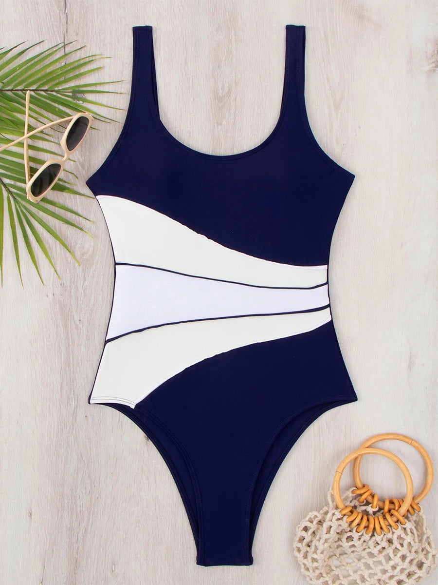 2025 Vintage Ombre One Piece Swimsuit Women Youth Swimwear Female Beachwear Bathers Bathing Swimming Swim Suit