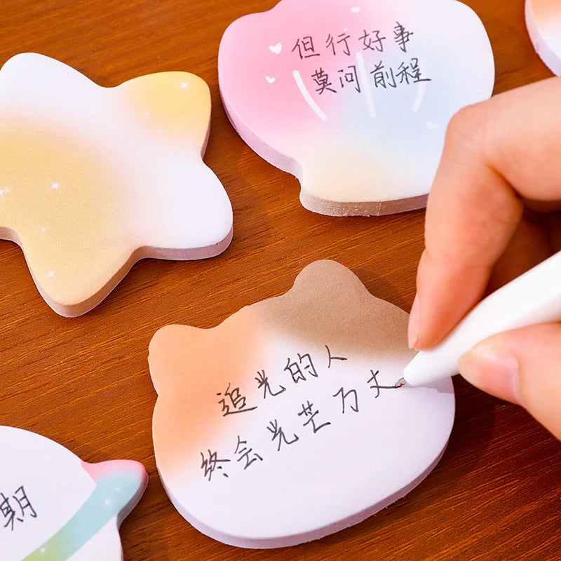 60Sheets Cartoon Gradient Memo Pads Scrapbooking Sticker School Supplies Post Sticky Notes Office Stationery