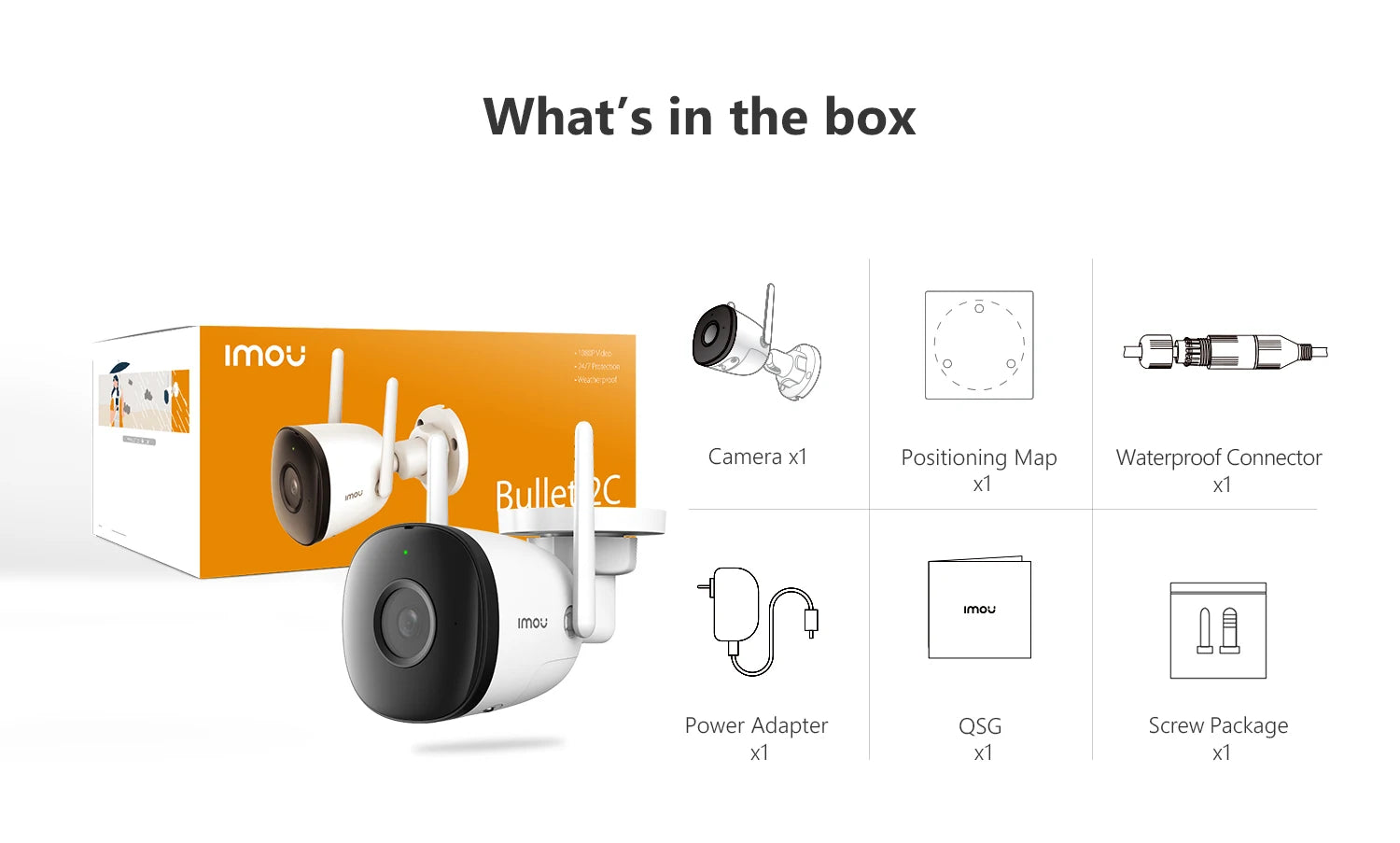 IMOU Outdoor Bullet 2C 5MP Wifi Camera Weatherproof AI Human Detection Outdoor Surveillance ip Camera