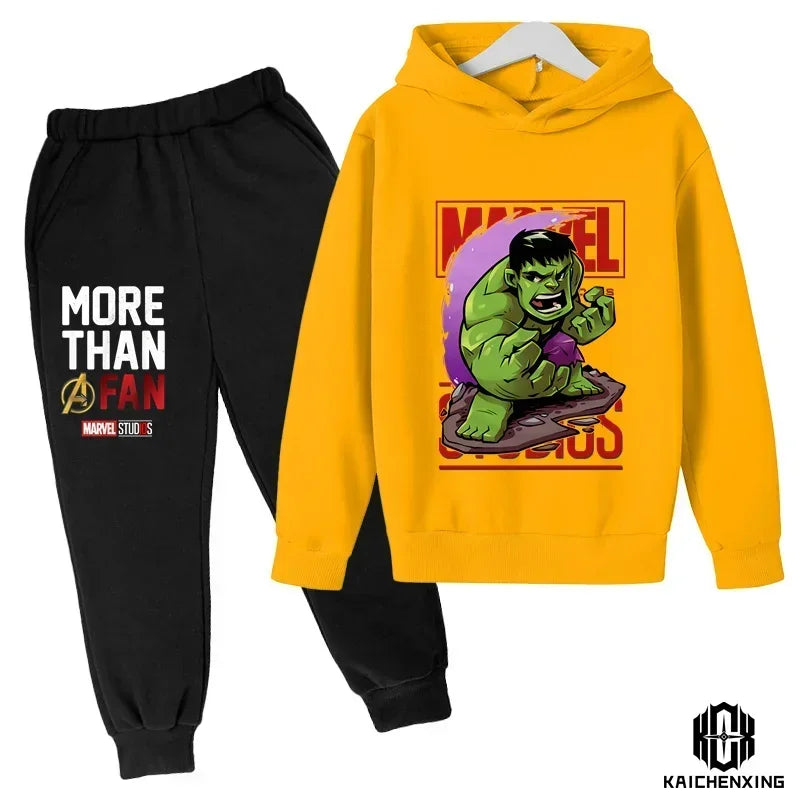 Hulk Hoodies Kids Tracksuits Boy Girl Spring autumn winter Sweatshirt Clothes Set Marvel- Super heros Hooded Pants Suit Children