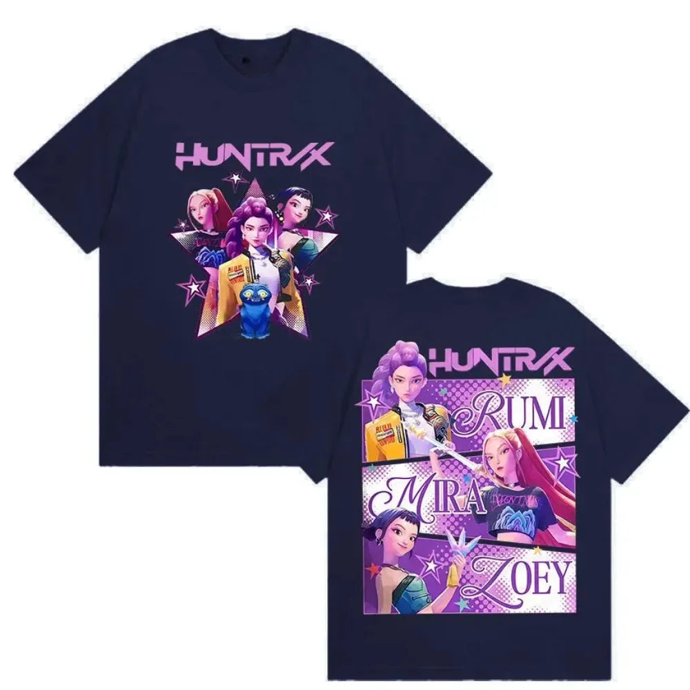 K-pop Demon Hunters Rumi Mira Zpey 2025 Film Graphic T-Shirt Men Women Harajuku High Quality Fashion Casual Sweatshirt Unisex