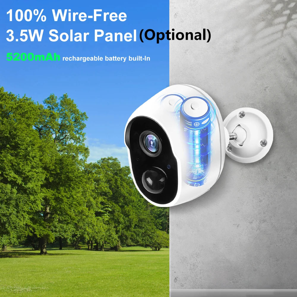 3MP Tuya Smart Life Battery Powered Outdoor WIFI Surveillance Security PIR Motion Detection Camera Night Vision Alexa Google