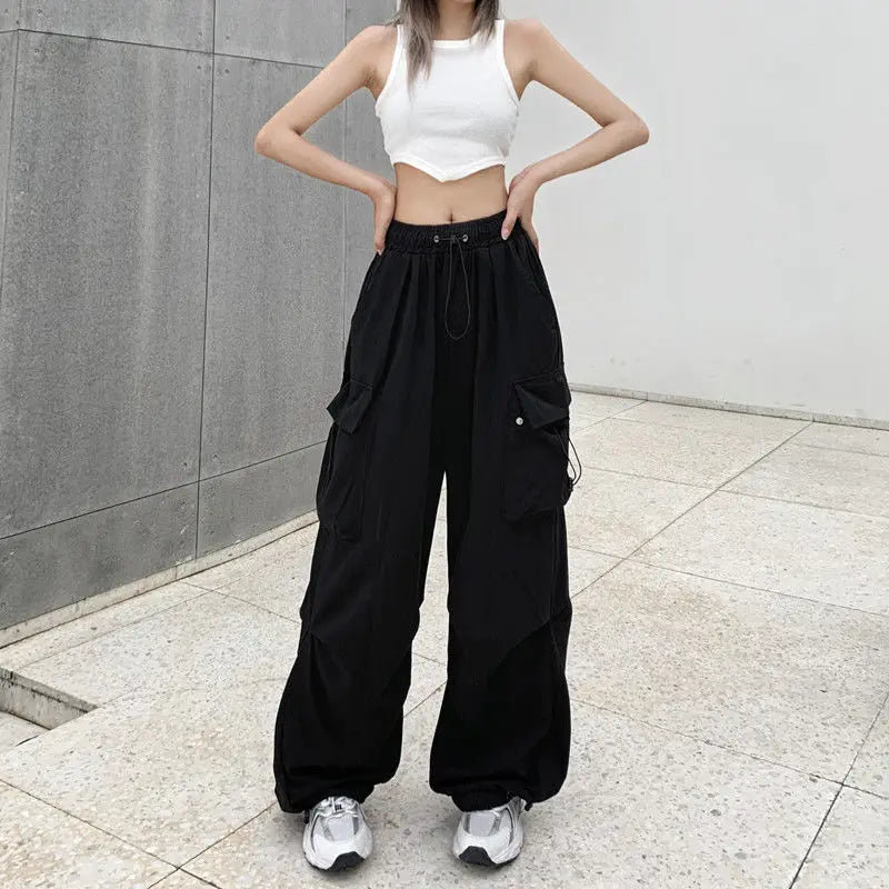 Retro Cargo Pants Women Fashion Streetwear High Waist Thin Casual Sweatpants Harajuku Sports Pants Woman Clothes Trousers Mujer