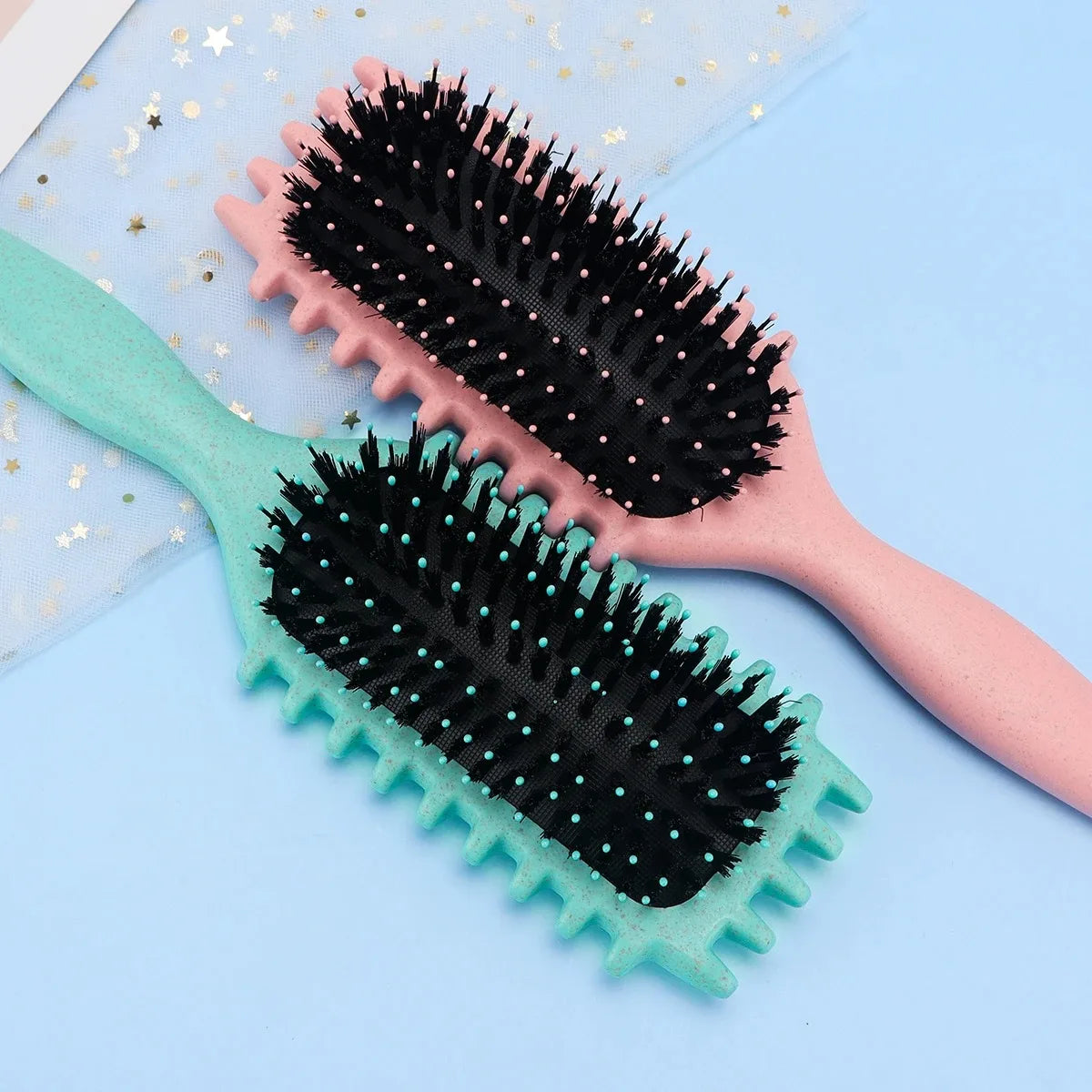 Salon Styling Curly Hair Styling Brush Curl Hair Brush for Combing and Shaping Men's and Women's Curls Reduce Pulling Tools