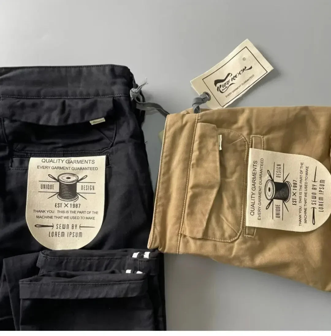 American Style Pure Cotton Heavy Duty Cargo Pants for Men Anti-Dirt Anti-Wear Loose Straight Leg Casual Pants Footwear