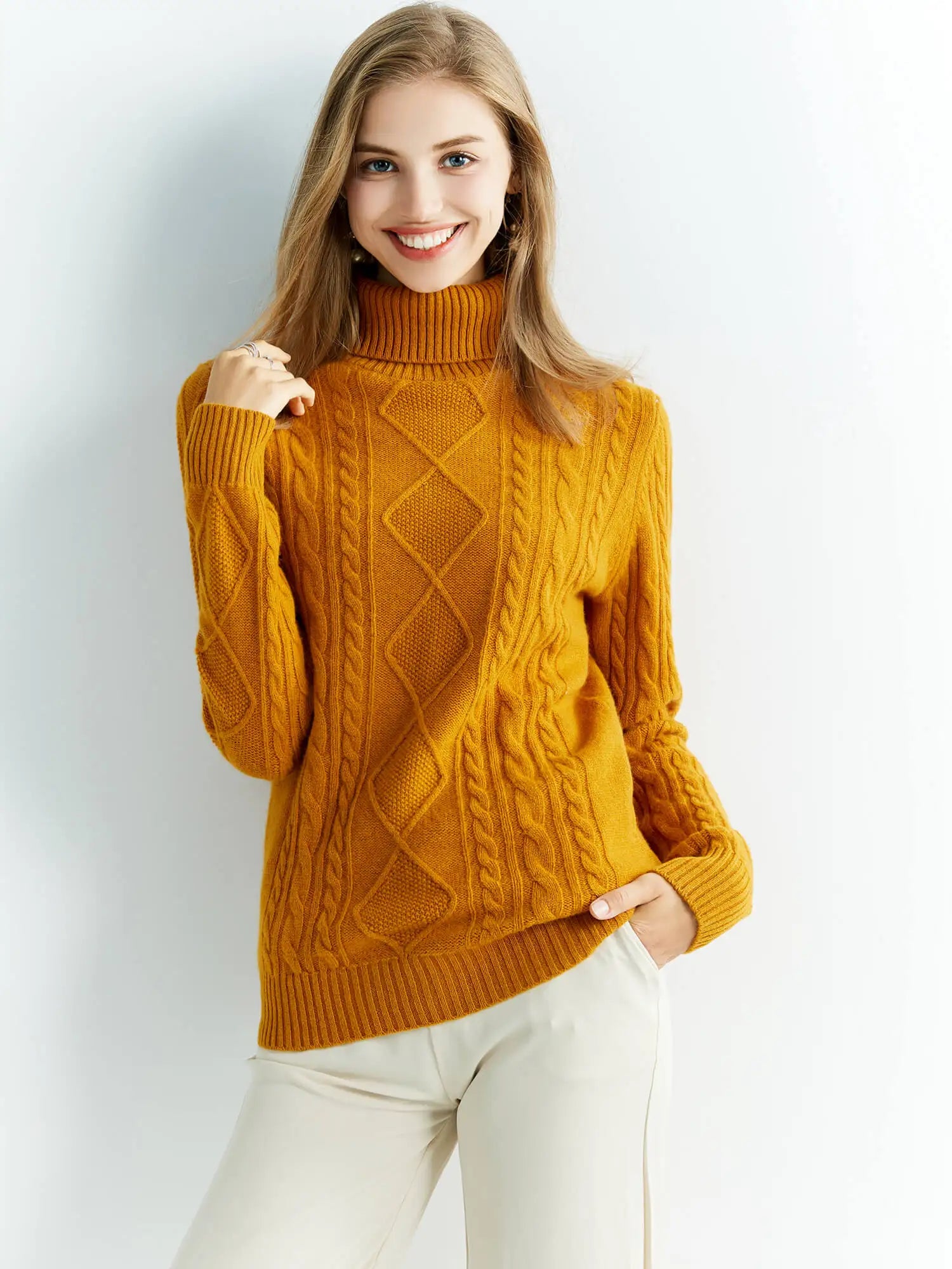 Cashmere Sweater Women Knitted Sweaters 100% Merino Wool Turtleneck Long-Sleeve Knit Pullover 2022 Winter Autumn Jumper Clothing