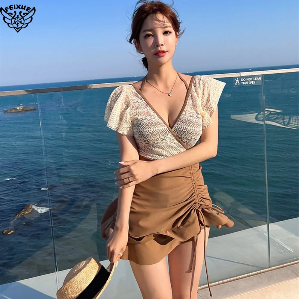 Retro Fre Sle Women's One-Piece Swimsuit Bikini for Vaion Thermal Spa Slimming Design Casual Swimwear Ort Sve Hot Spring Resort