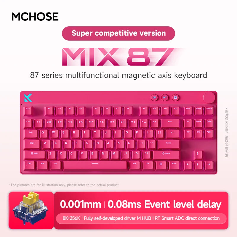 MCHOSE MIX87 Wired Gaming Keyboard Magnetic Swtich Keyboard 8K+256K Esport 0.08ms Low Latency E-Sports Custom Gamer Accessories