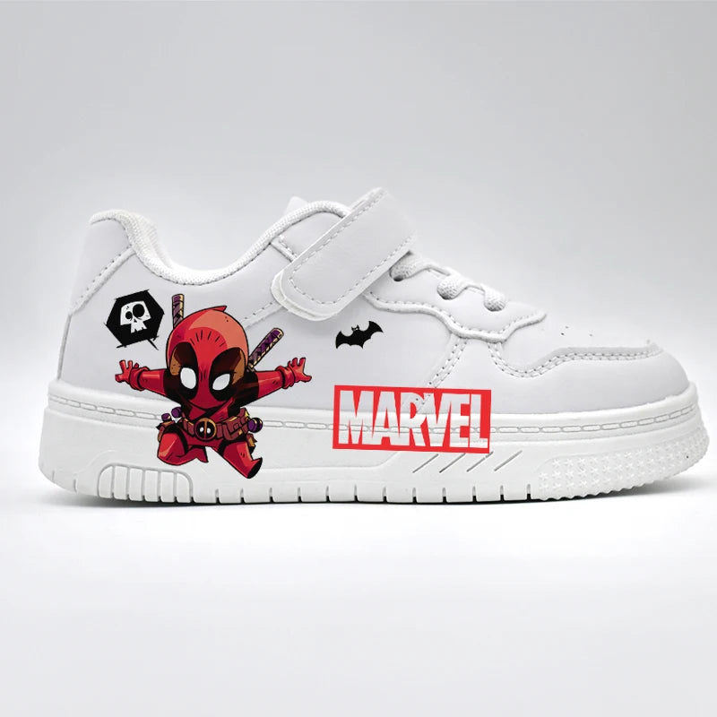 Children's Marvel Casual Shoes Kids Fashion Design Cartoon Print Sport Shoes Boys Student Anti-slip Outdoor Breathable Sneakers