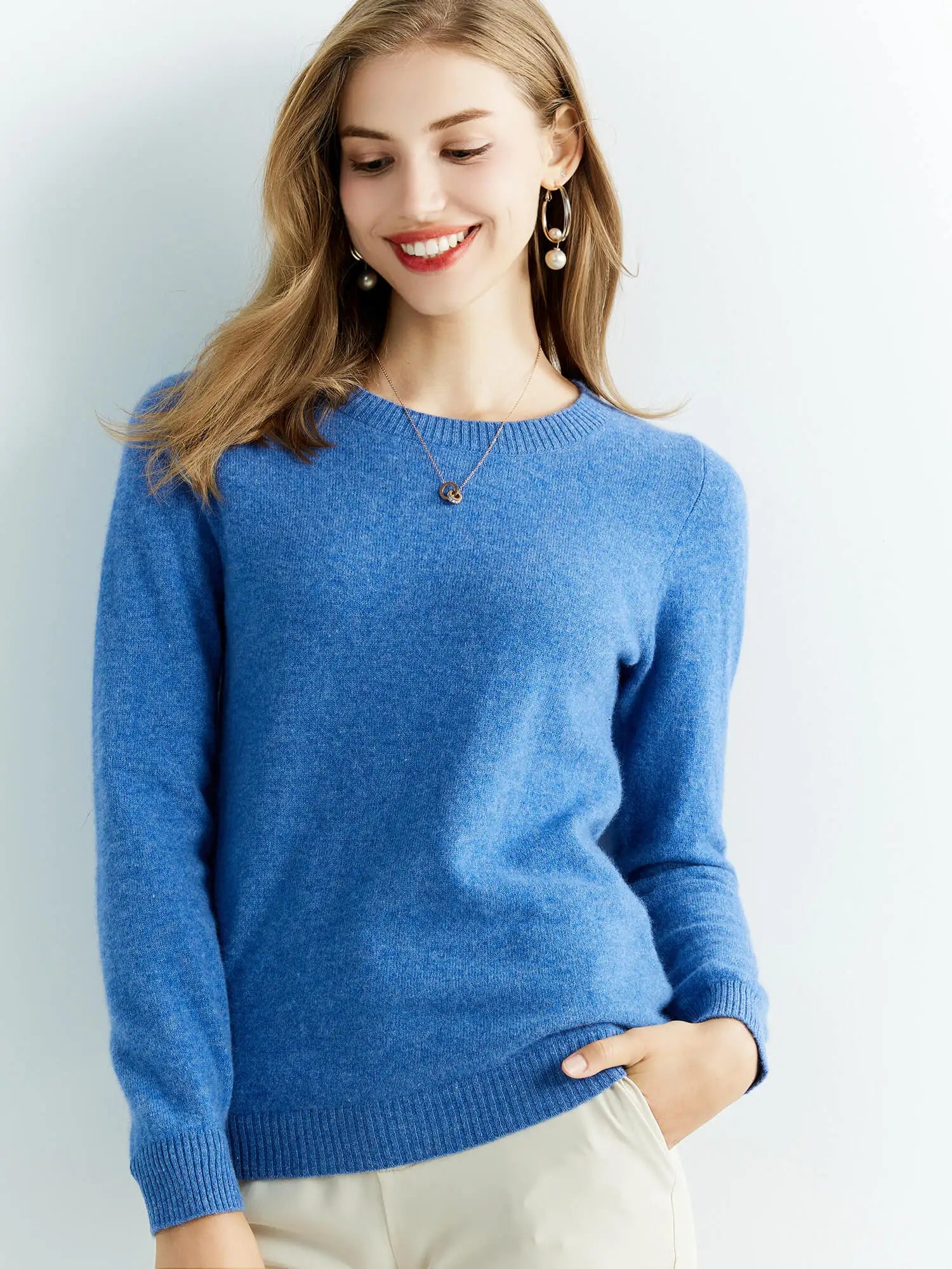 Knitwears Wool Sweaters 100% Merino Wool Knitted Cashmere Sweater Women Spring O-Neck Knit Pullovers Jumpers Clothing Top Female
