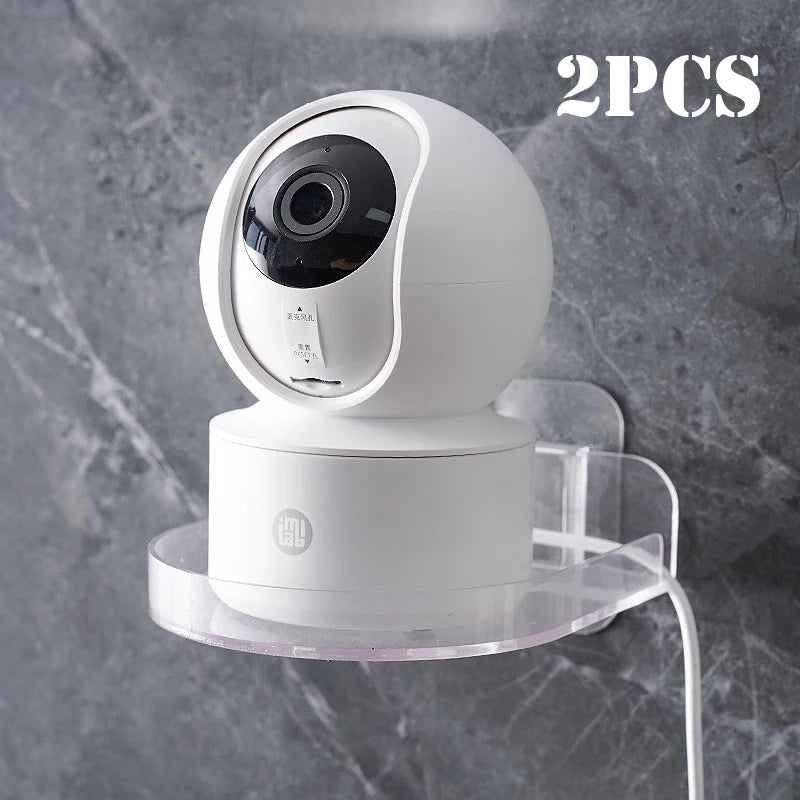 1/2pcs Adhesive Monitor Floating Shelf Security Cameras Baby Monitors Non-Drilling Wall Shelf Office Home Decor Bathroom Storage