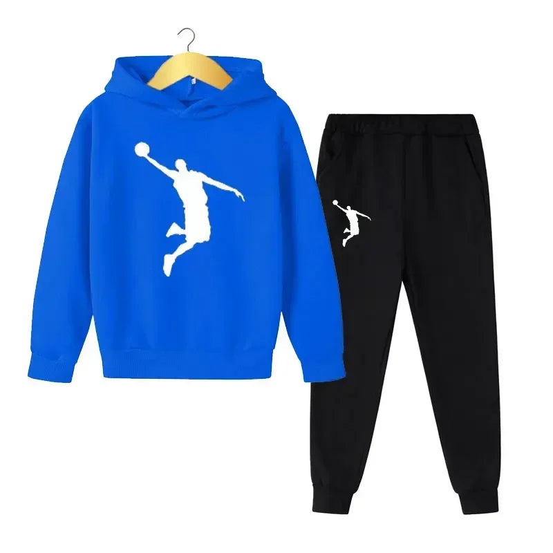 Autumn Winter Children 2Pcs Set Fashion Sports Hoodie+Pants Suits 4-14 Years Boys Girls Casual Outfits Tracksuits Kids Clothing