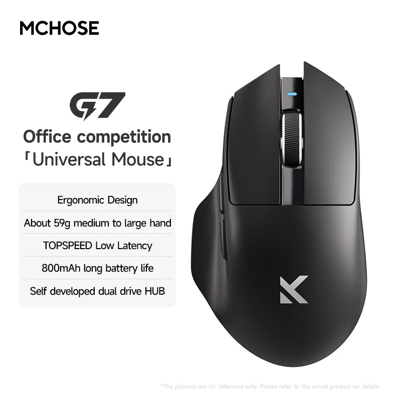 Original MCHOSE G7 Max Gaming Mouse PAW3311 Game Sensor 59g Lightweight BT 2.4G Low Latency Wireless Customized Microswitch