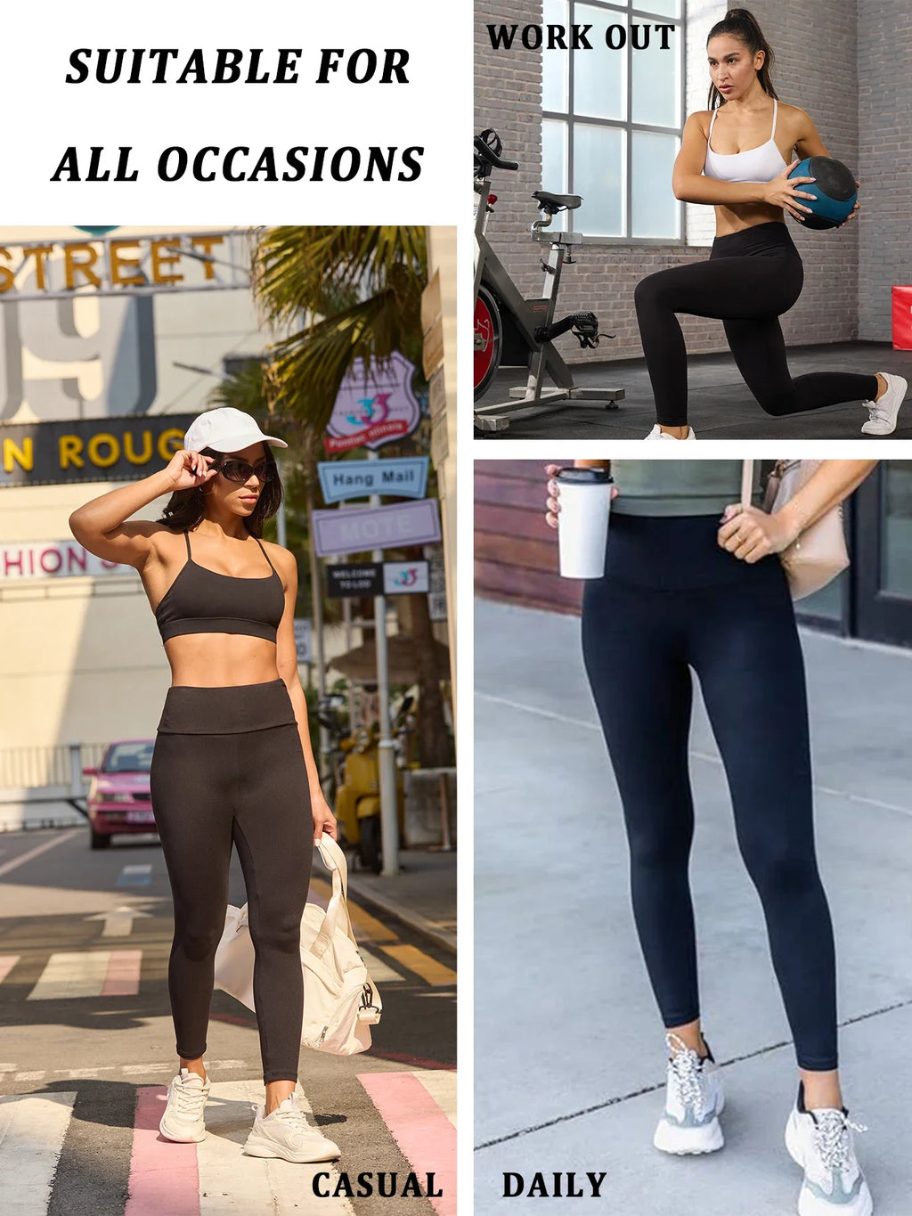 Women's Super Soft Leggings High Waisted Tummy Control No See Through Workout Yoga Running Athletic Push Up Gym Fitness Leggings