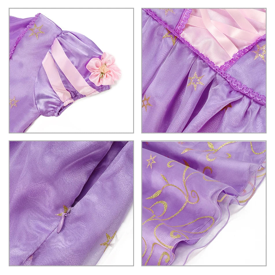 Summer Princess Costume Party Fancy Flower Vestido New 2025 Christmas Birthday Carnival Dress Up Rapunzal Belle Disguise Frock