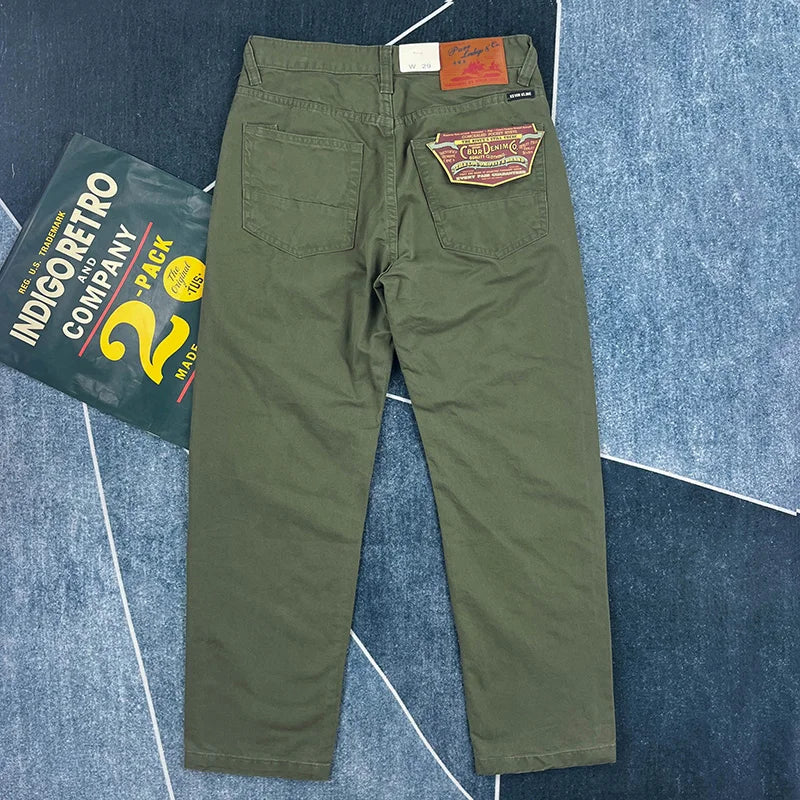 Heavy cotton straight leg casual pants men's American vintage to do old washed cargo pants