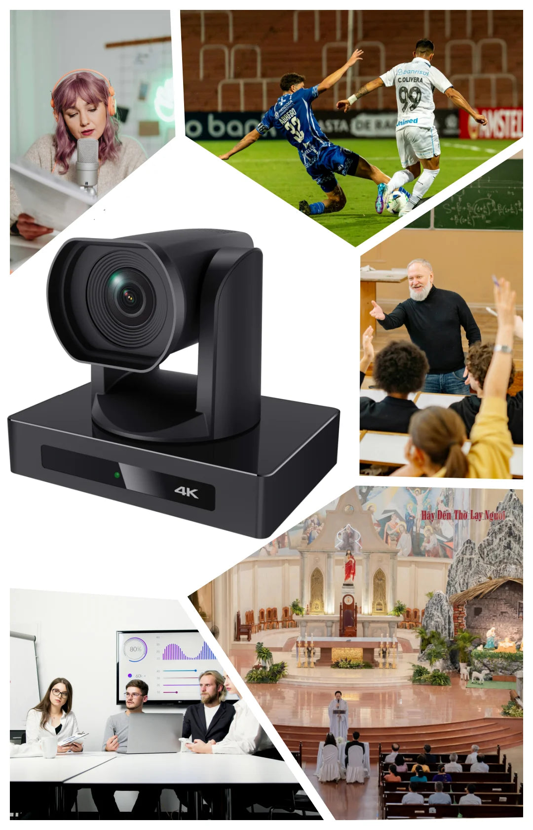 JSAV 4K 60fps NDI Camera PTZ 1pc-3pcs SDI HDMI POE SDI 12X 1PC Video Switcher Conference Camera for Church Business Meeting