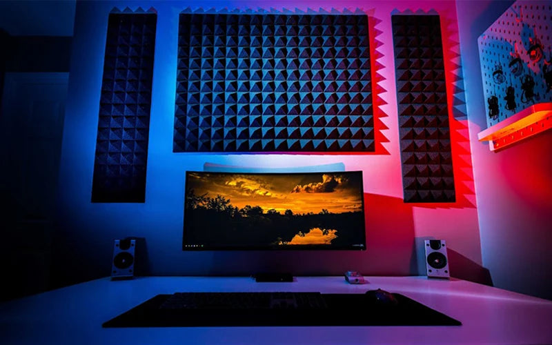 TOUO Acoustic Foam 6-48 Pcs Sound Proof Wall Panels High Density Studio Sound Absorbing Material Acoustic Foam Home Decoration