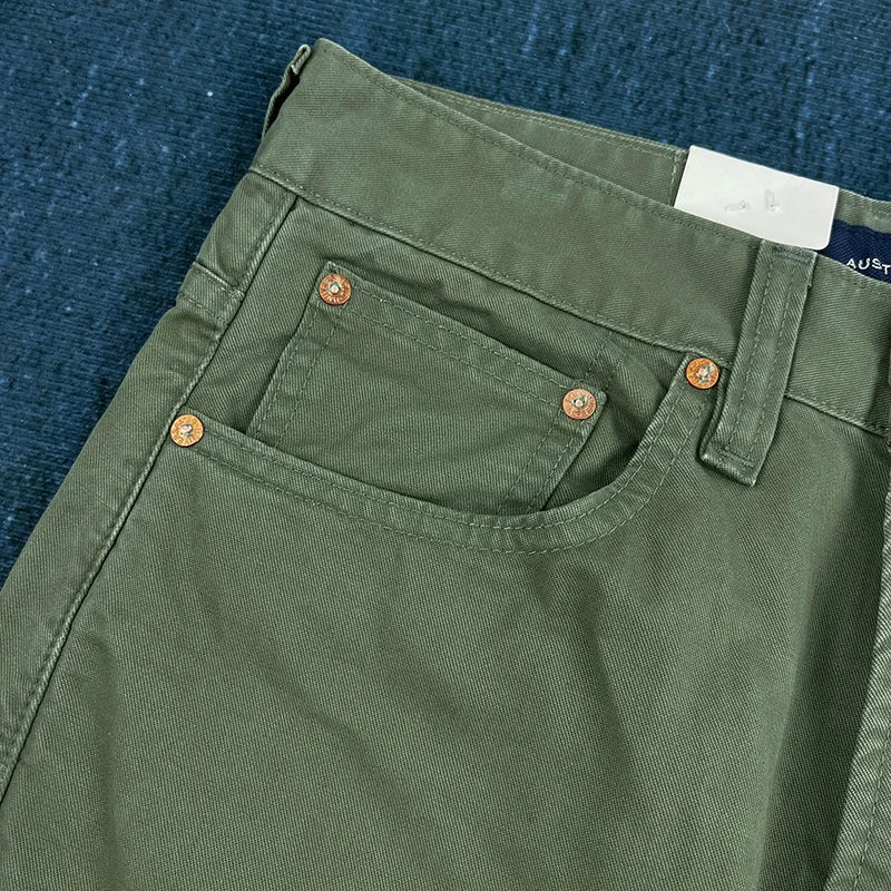 Heavy cotton straight leg casual pants men's American vintage to do old washed cargo pants