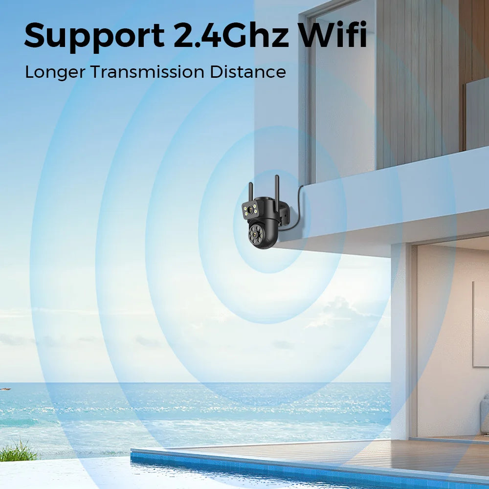 ANBIUX 4K 8MP WiFi Surveillance Camera 4MP 4X Digital Zoom PTZ IP Dual Lens AI Human Detect Outdoor Security Camera ICSEE App