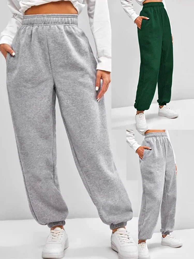 Comfortable High Waist Sweatpants for Women Stretchy and Soft Everyday Pants with Elastic Waistband