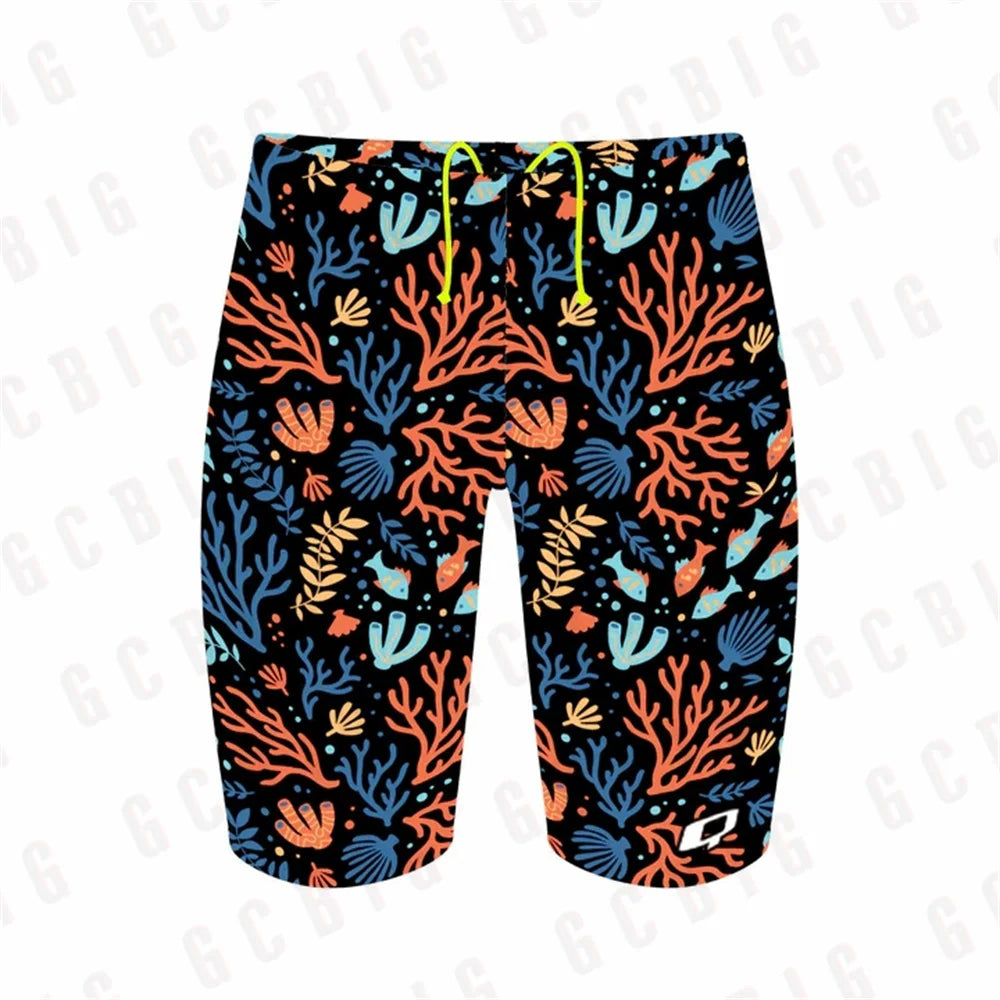 Mens Summer Trunks Swimwear Training Swim Shorts Trunks Swimsuits Boy Jammers Sports Surf Shorts Beach Volleyball Swimming Pants