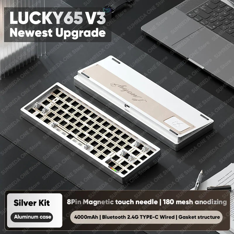 Weikav Lucky65 V3 Lucky65 V2 NUT65 Wireless Aluminum Mechanical Keyboard Kit 60% Bluetooth 2.4G Wired RGB Hotswap Gamer Keyboard