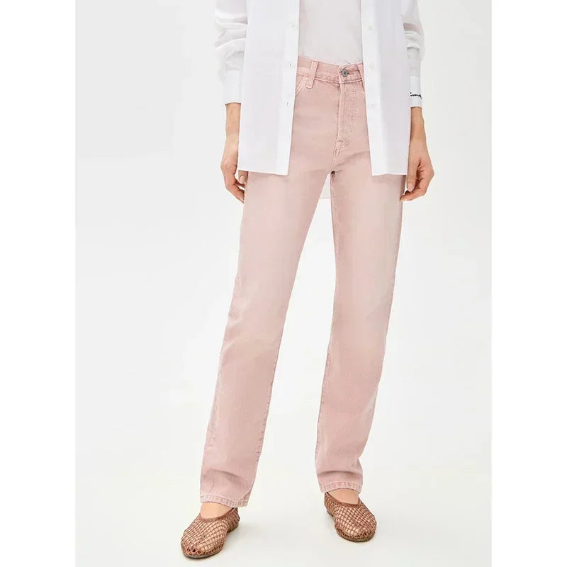 2025 Female Straight Leg Jeans Women Low Rise Stretch Gray Denim Pants Lady Solid Color Daily Office Cheap Long Jeans Trousers