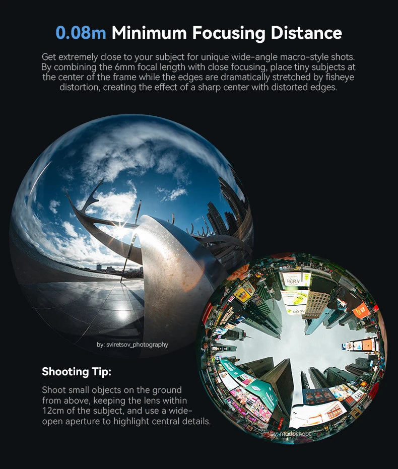 AstrHori 6mm F2.8 Full Frame Circular Fisheye Lens Manual Focus Ultra-wide Angle Camera Lens for SONY E NIKON Z CANON RF L Mount