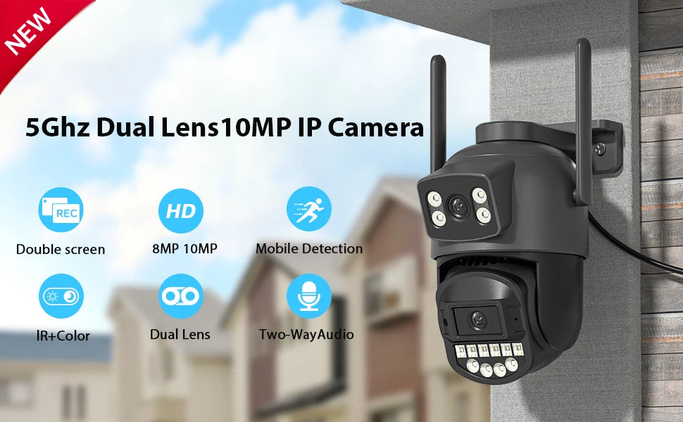 BESDER 8MP 4K PTZ IP Camera 8x Zoom Dual-Lens Human Detect CCTV Camera 4MP Smart Home Outdoor Wifi Surveillance Camera ICSEE APP