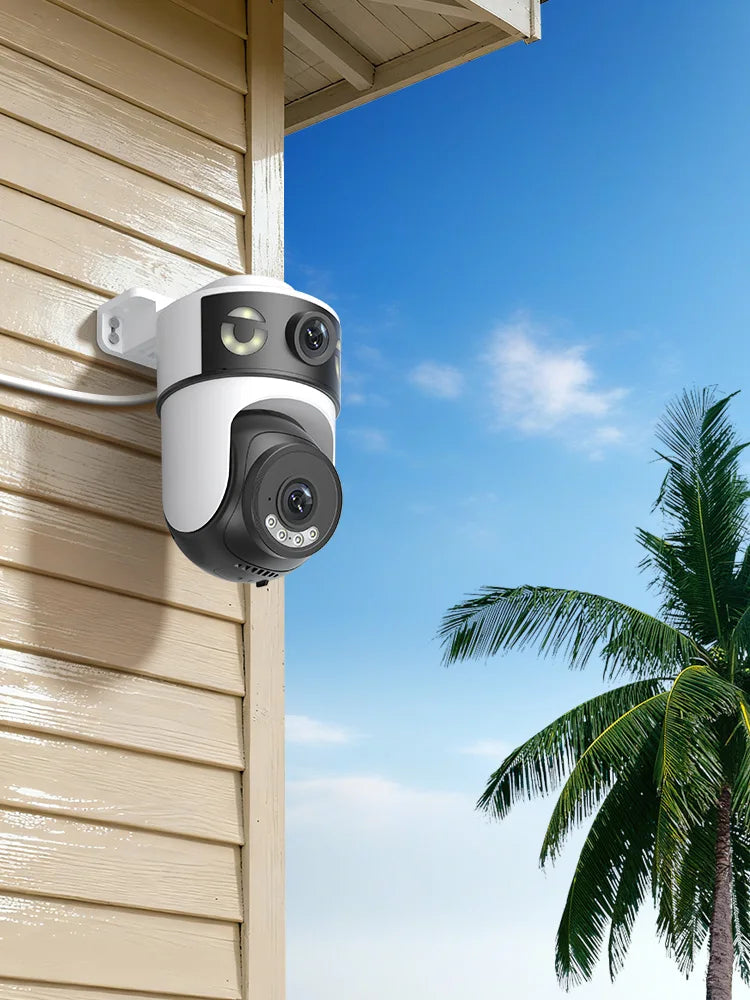 Outdoor 5K 10MP PTZ WiFi Camera Dual 2.4G+5Ghz Dual Lens 8MP 4K HD Dual Screen Auto Tracking Security Surveillance