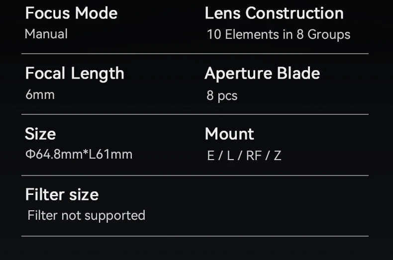 AstrHori 6mm F2.8 Full Frame Circular Fisheye Lens Manual Focus Ultra-wide Angle Camera Lens for SONY E NIKON Z CANON RF L Mount