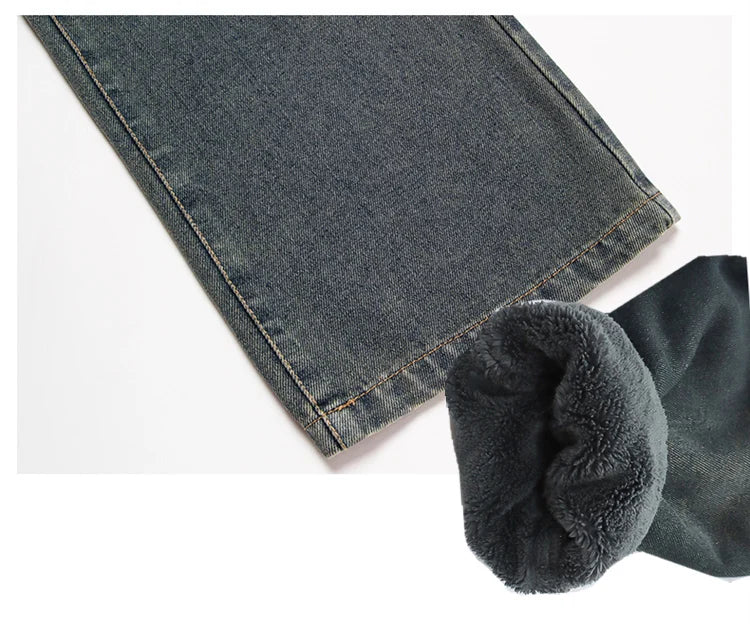 Korean Style Children Insulated Jeans for Girl Baby Warm and Thick Thermal Denim Pants for Girls Autumn Winter Trousers for Kids