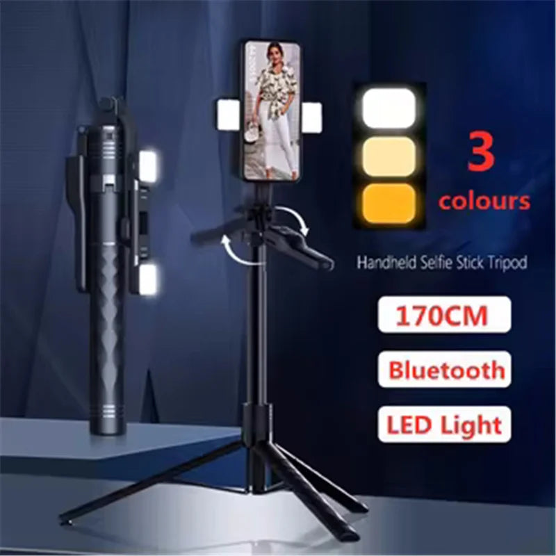 COOL DIER New 1.7M Wireless Selfie Stick Tripod Foldable Stand For Gopro Action Cameras Smartphones Balance Steady Shooting Live