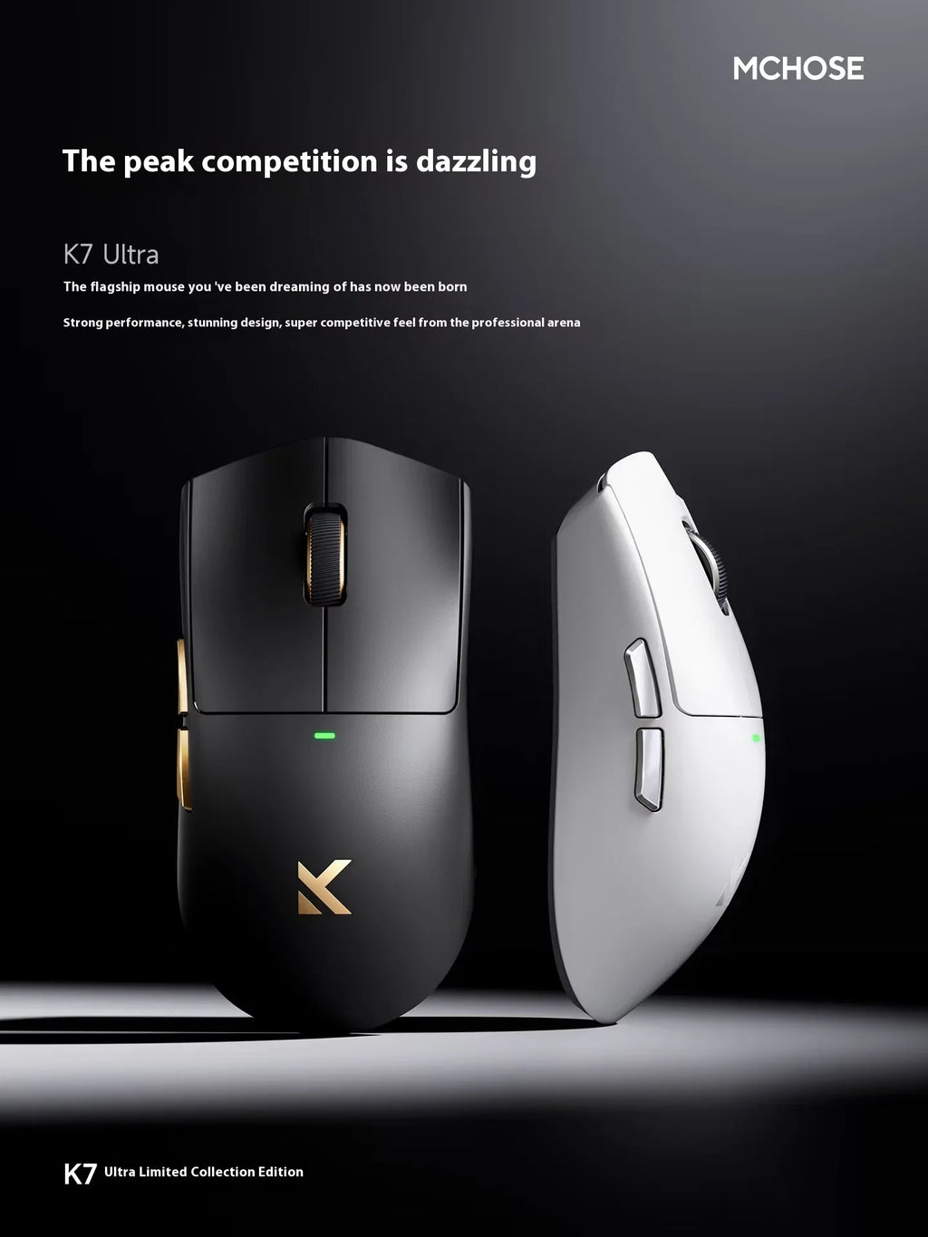 MCHOSE K7 Ultra Gaming Mouse PAW3950 Magnetic Wireless Charging Dual 8K Wired wireless Bluetooth connection Esports office