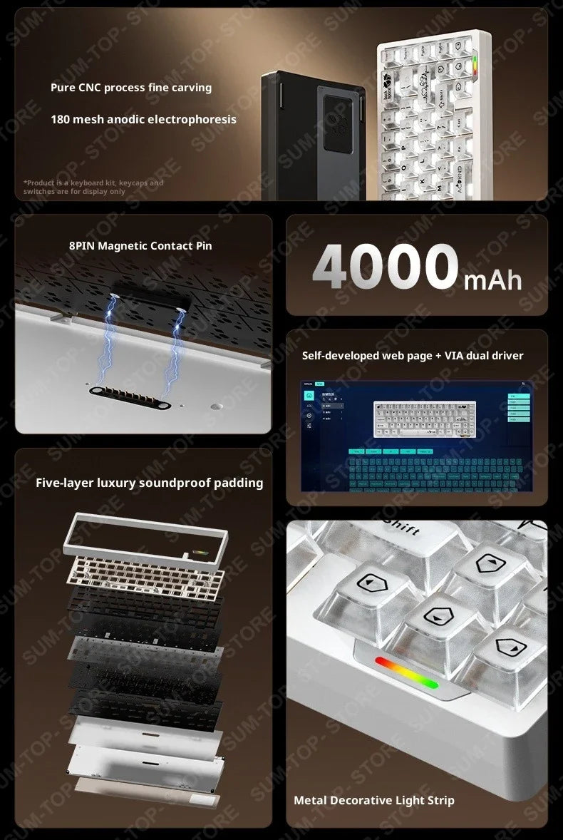 Weikav Lucky65 V3 Lucky65 V2 NUT65 Wireless Aluminum Mechanical Keyboard Kit 60% Bluetooth 2.4G Wired RGB Hotswap Gamer Keyboard