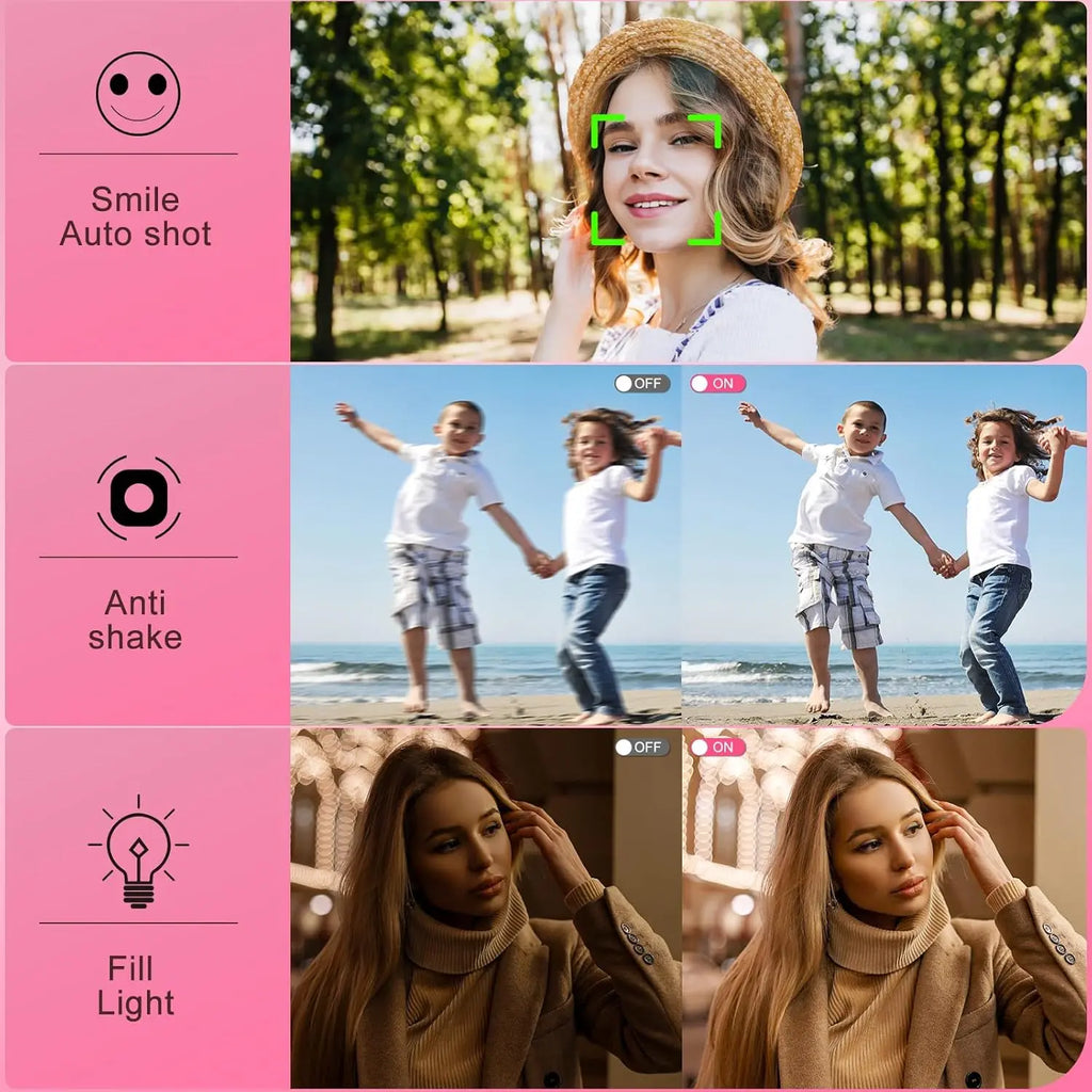 4K Digital Camera Dual Screen Kids Camera 48MP with Autofocus & 16X Zoom Selfie Camera For Teens Children Small Video Camera