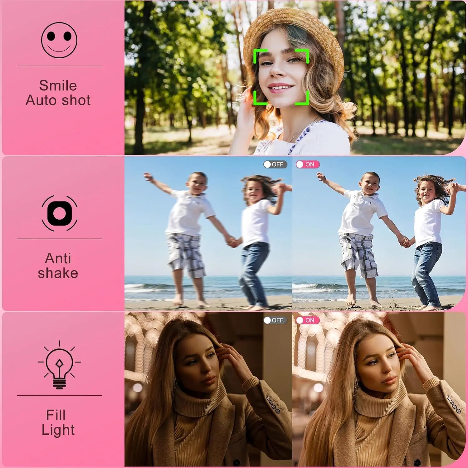 4K Digital Camera Dual Screen Kids Camera 48MP with Autofocus & 16X Zoom Selfie Camera For Teens Children Small Video Camera